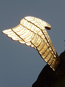 крило, Ангел, золото, метал