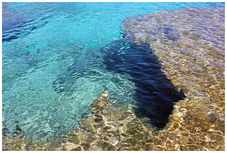 more, rezervované, Lagoon, Španielsko, Mallorca, Cliff, modrá