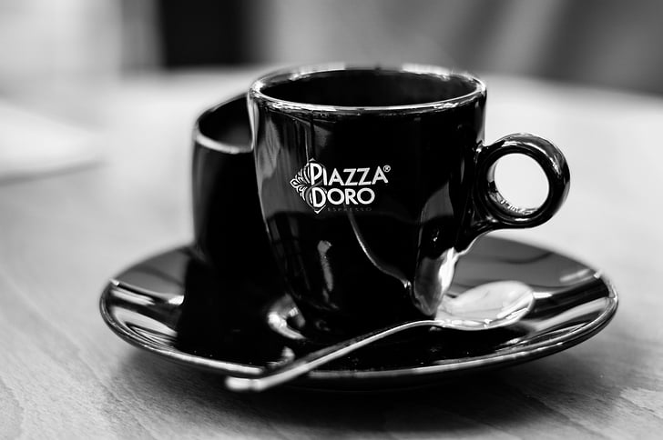 pijača, črno-belo, kofein, kava, pokal, pijača, espresso