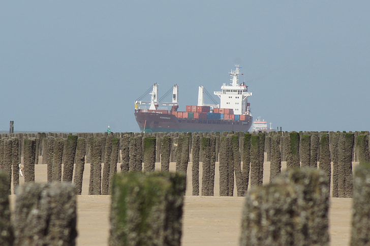 Containerschiff, Schiff, Küste, Boot, Ostsee, Meer, Holland
