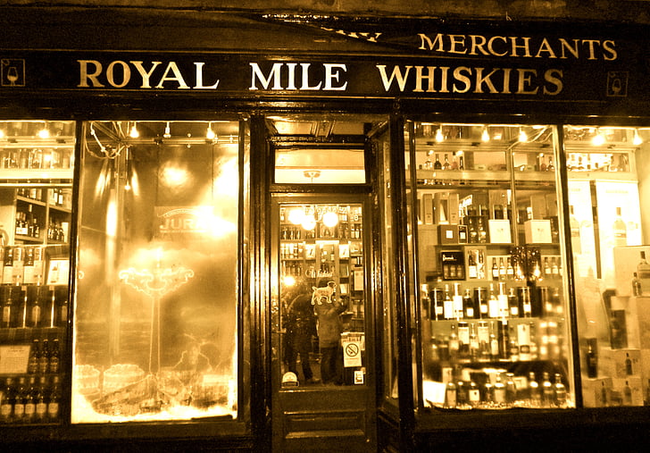 whisky, Scottland, Boutique, magasin de scotch, Edinburgh, ville