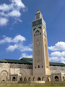 mosque, tower, casablanca