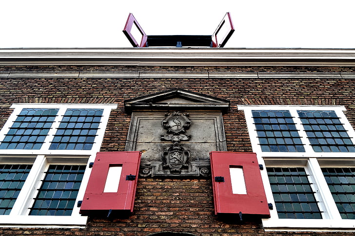 Amsterdam, Dom, systemu Windows, stary dom, Architektura, na zewnątrz