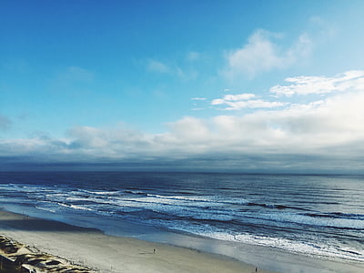 Oceaan, strand, Luchtfoto, zand, hemel, water, blauw