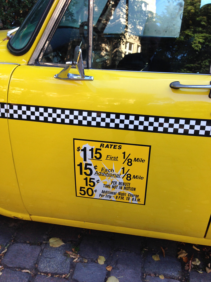New York taxi, taxi, Berlin, cabină galben, vechi, auto