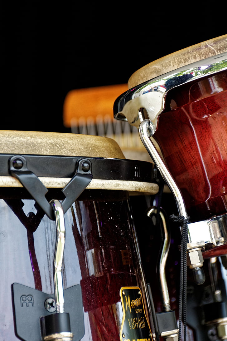 bongos, drums, instrument, musical instrument, detail, close up, analog
