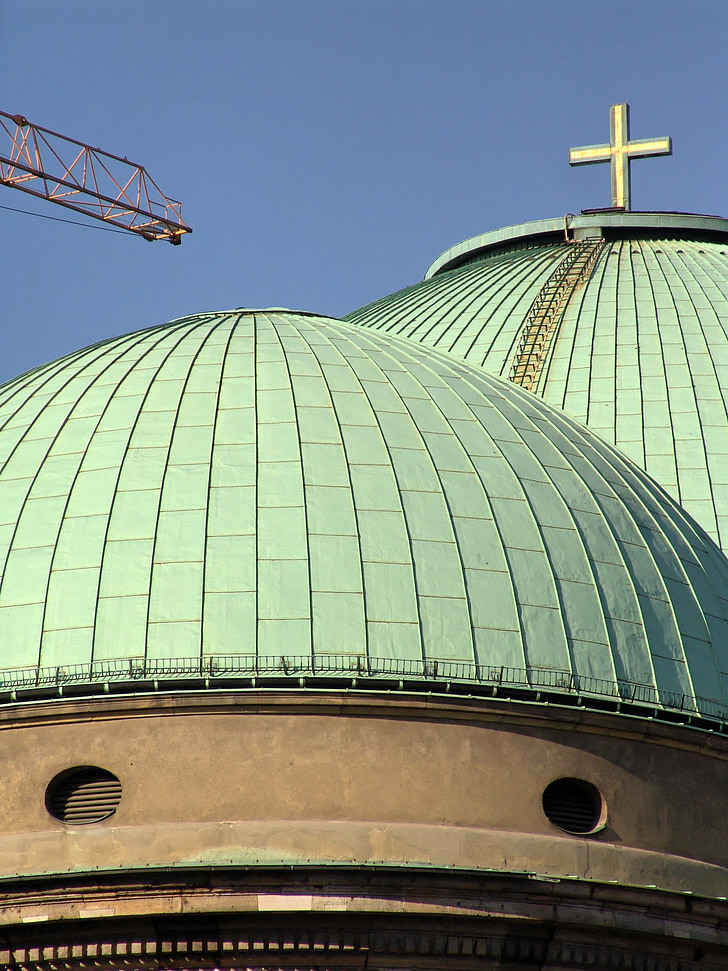 kupolas, Berlynas, bažnyčia, kranas
