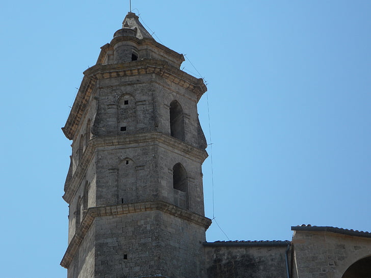 tornis, debesis, tornis, Petra, baznīca, Mallorca, akmens