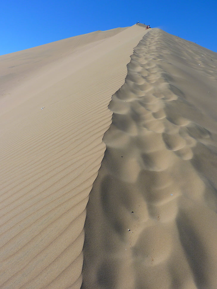 Dune, desert de, sec, calenta, sorra, cresta de la duna, petjades