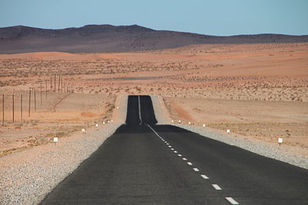 ensamhet, Road, moln, avstånd, Horisont, Namibia, Afrika
