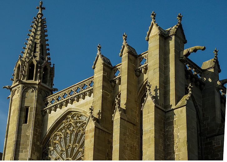 Carcassonne, Frankrike, kirke, gotisk, rosett