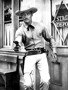 John russell, skuespiller, tv, serien, retro, vintage, lawman