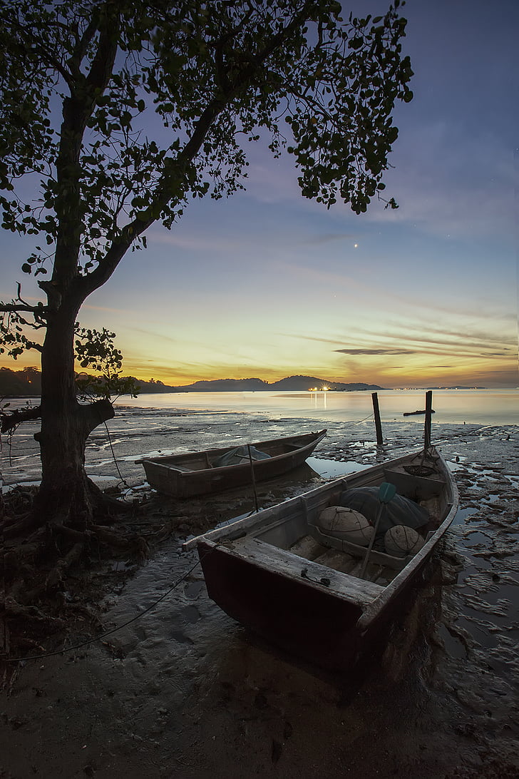 background, beach, boat, dawn, evening, fishing, lake