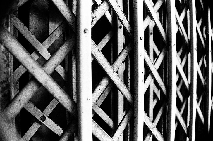 bw, fences, isolation, black, cold