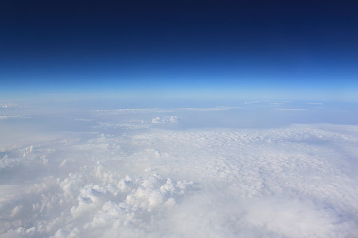 cel blau, els núvols, alçada, blau, natura, avió, aire