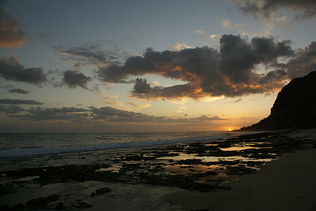 na Havajima, izlazak sunca, plaža, more, zalazak sunca, priroda, Obala