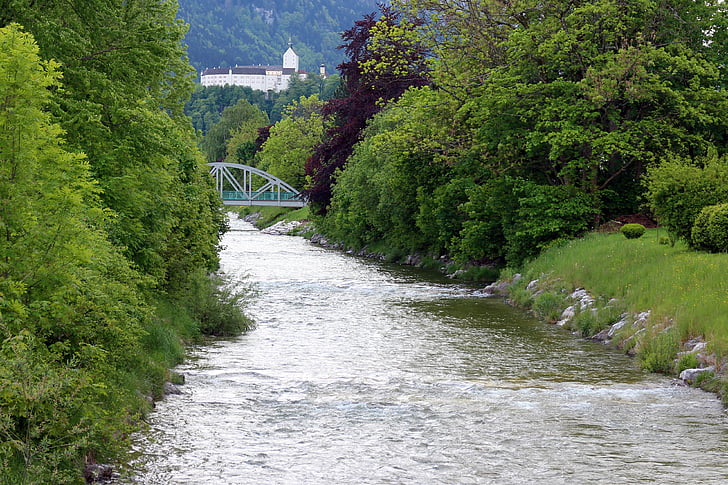 manzara, Chiemgau, nehir, Prien, Kale, hohenaschau, Yükseklik burg