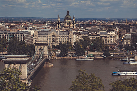 Budapest, pont, rivière, l’Europe