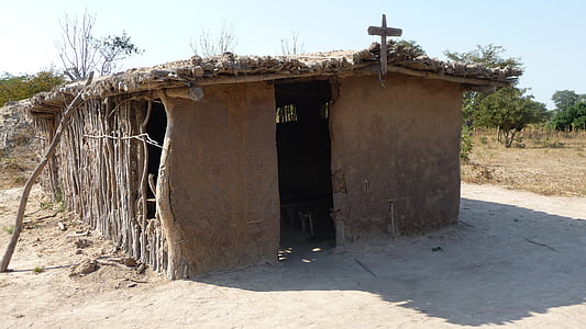 Hut, Afrika, kyrkan, hus för tillbedjan, Tanzania