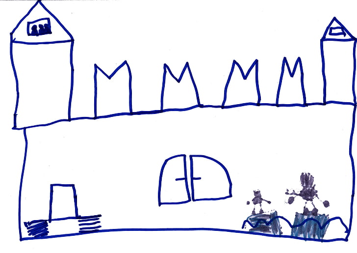 hrad, deti kreslenie, Knight's castle, veža, Nástenné, pevnosť, veže