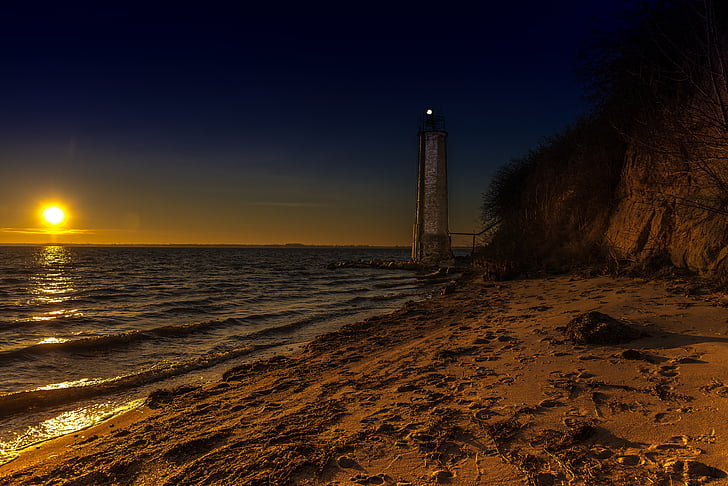 Østersøen, vestlige Pommern, sten tårn, Lighthouse, øen Rügen, havet, Beach