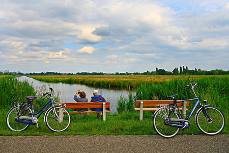 couple, bench, sitting, togetherness, relaxing, resting, recreation