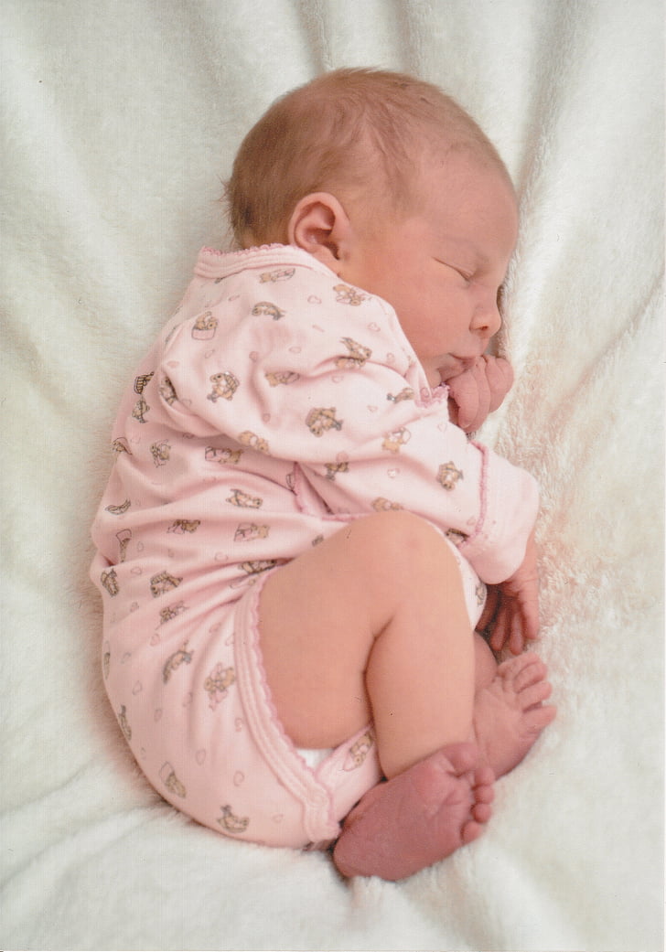бебе, раждане, розово, новородено, Момиче, одеяло, гащеризон