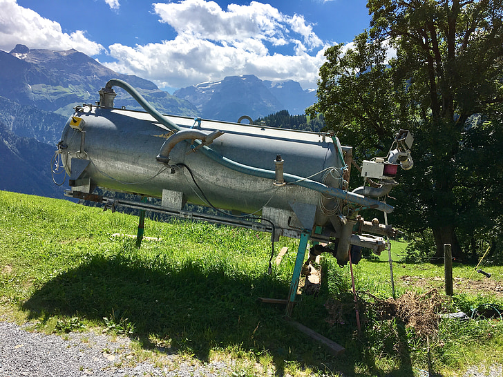 guellentank, fazenda de montanha, Alpina, Glarus, Alm, fazenda, Suíça