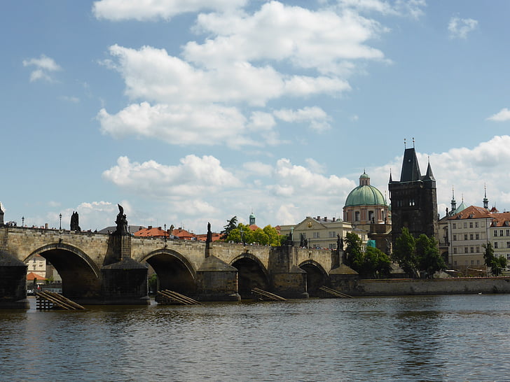 prague, czech republic, capital, historically, bridge, charles bridge, tower