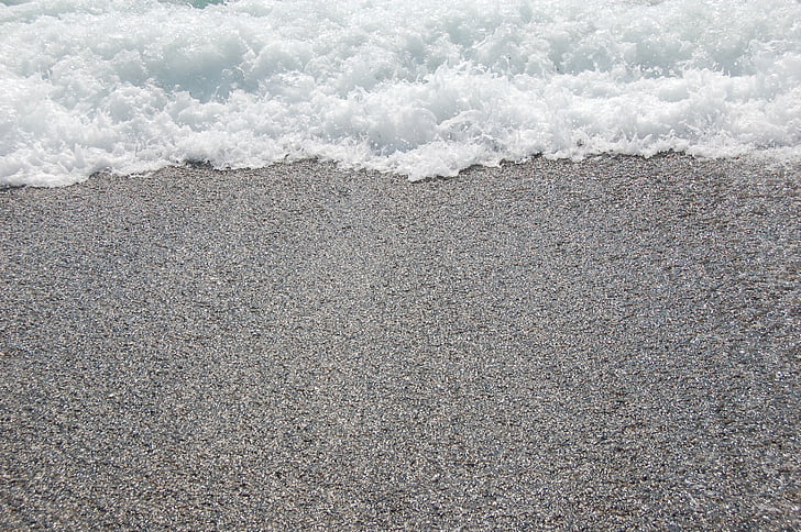 more, kamenje, pjena, val, šljunak, plaža, pozadina