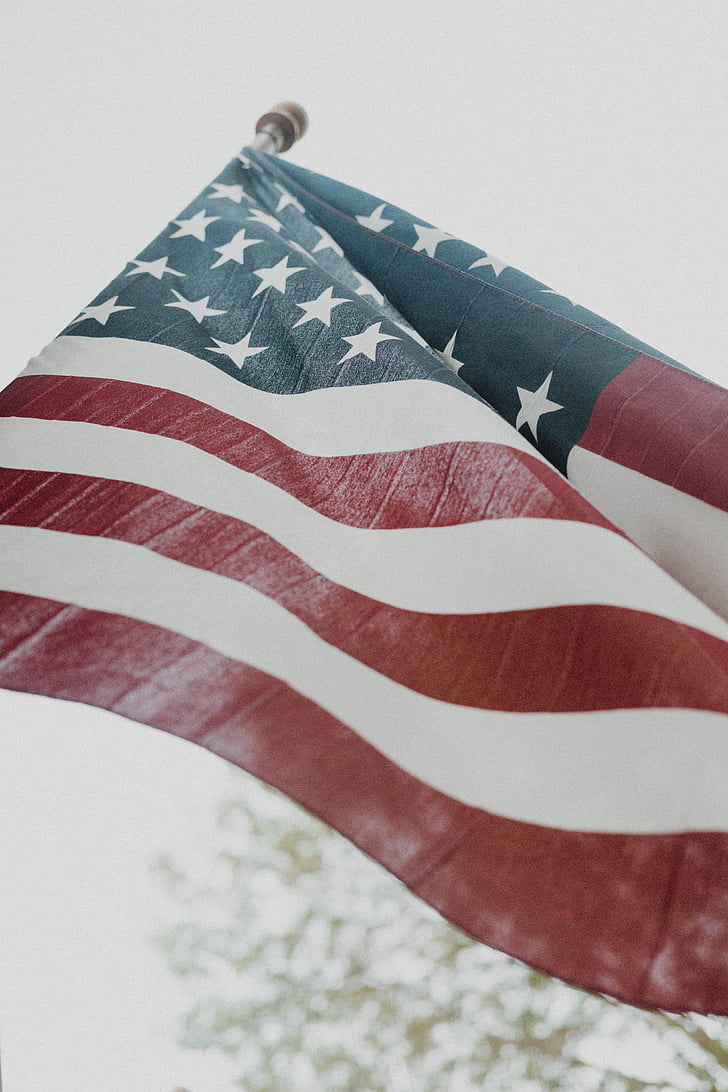 JAV vėliava, detalus vaizdas, vėliava, liepos ketvirtoji, Nepriklausomybės diena, patriotizmas, dryžuotas