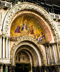 Katedral san marco, pintu, Venesia, Italia, Piazza san marco, arsitektur, Venetia