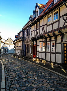 Krov, fachwerkhäuser, dlažebních kostek, Goslar, císařské město, pryskyřice, Dolní Sasko