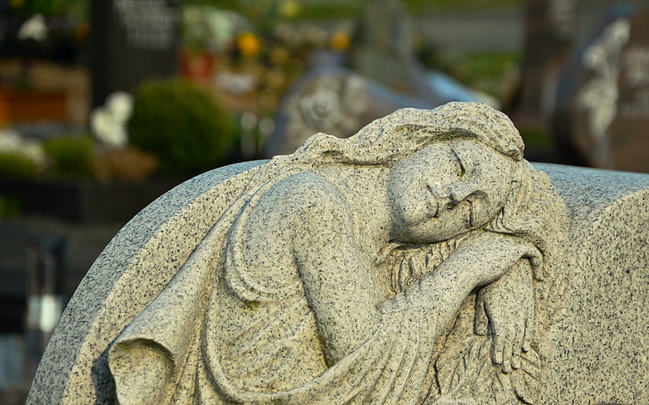 kirkegård, Angel, grav, statue, figur, skulptur, resten
