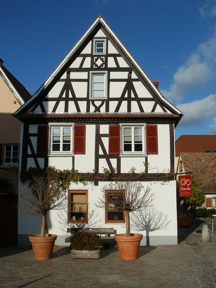 ngôi nhà, Speyer, gỗ khung, kiến trúc, Đức, xây dựng, cũ