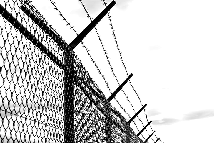 ograda, Stari, verrostst, žica, u zatvoru, Oprez, trenutke