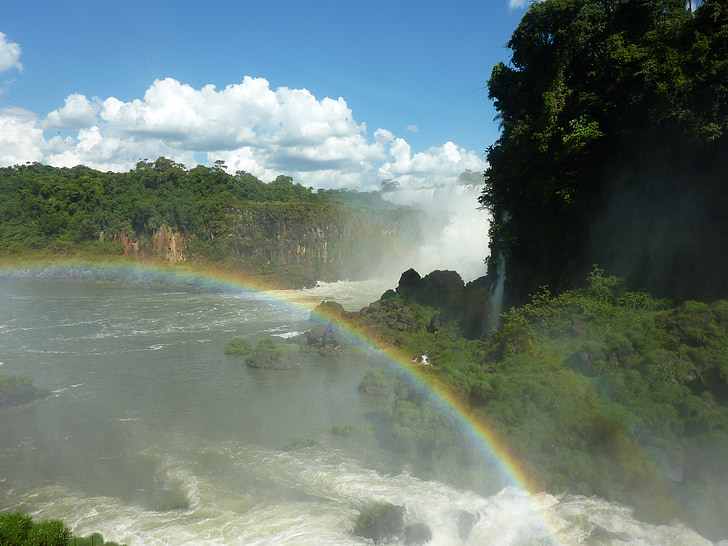 Argentína, Iguazu, szivárvány, vízesés