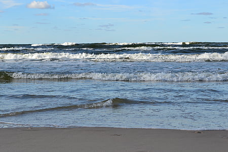 мне?, пляж, воды, песок, океан, волна, Голубой