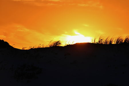 Dune, posta de sol, Costa, sol, dunes de sorra, platja, Mar