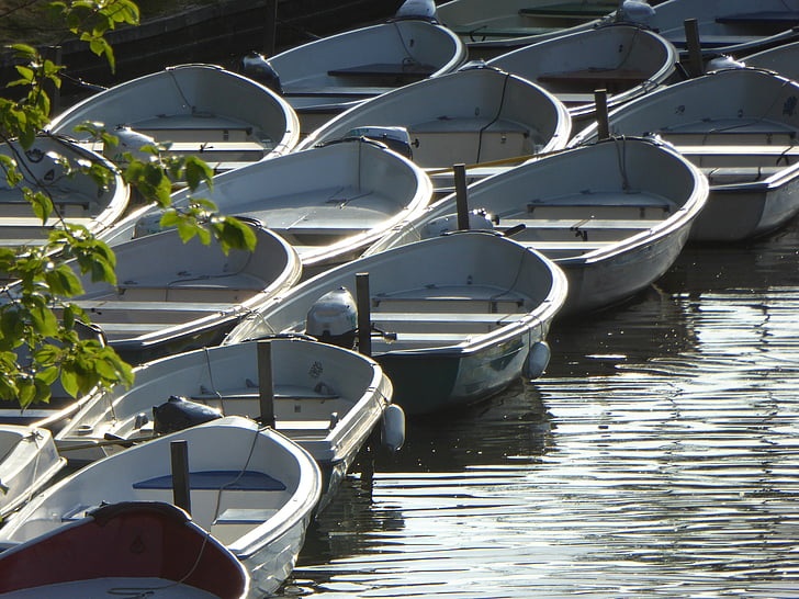 boats, water, channel, morning sun