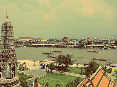 telo, vode, v bližini:, Park, Bangkok, Tajska, reka
