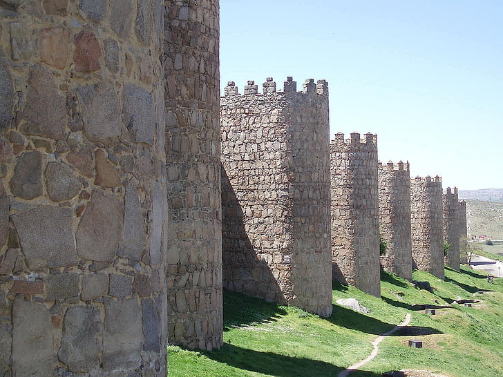 muur, Avila, Castilla, Spanje, Fort, het platform, geschiedenis