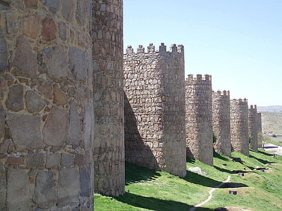vegg, Avila, Castilla, Spania, fort, arkitektur, historie