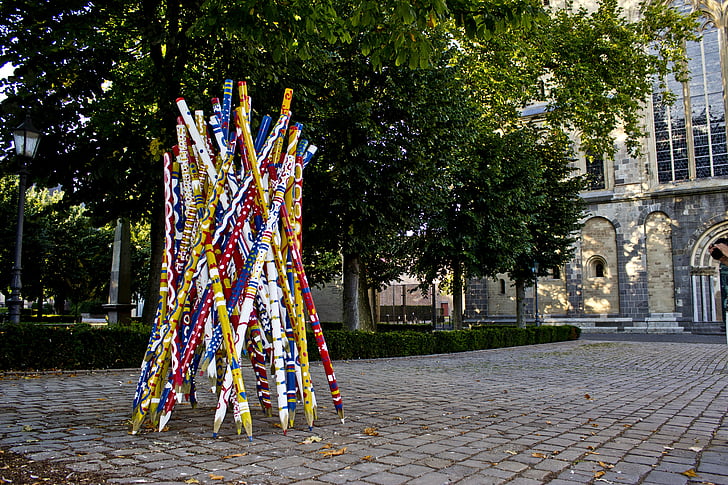 Xanten, скульптура, мистецтво, Деревина, Ручки пір'яні, барвистий, кольорові олівці
