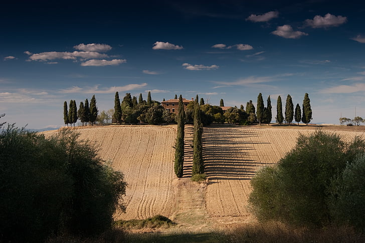 fields, farm land, countryside, mansion, spain, dry, summer