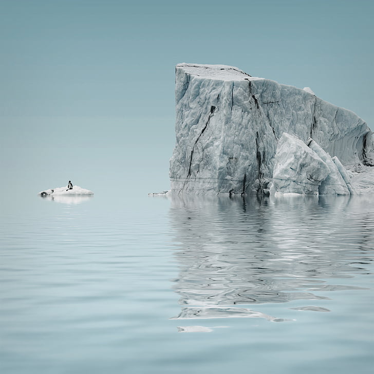 iceberg, glacier, antarctica, nature, blue, frozen, reflection