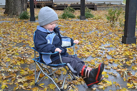 leaves, fall, outside, porch, patio, boy, child