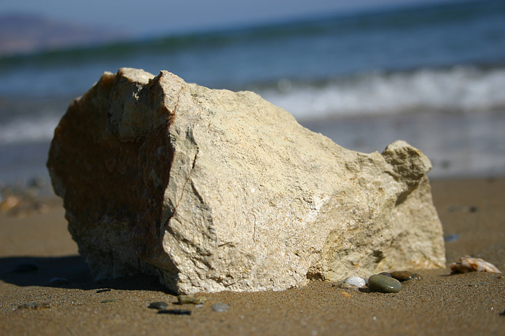 pedra, praia, Grécia, Rhodes