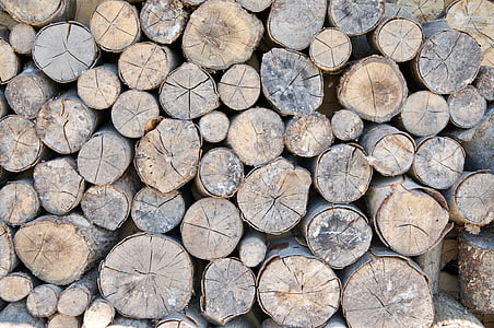 hout, stapel, brandhout, natuur, boom, schok