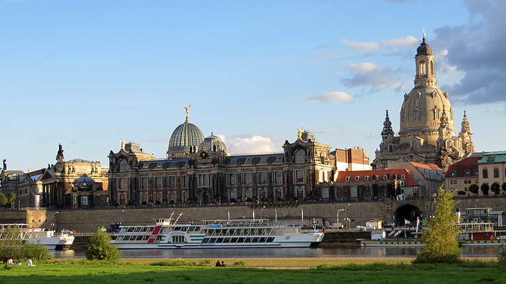 Dresden, Frauenkirche, mercado, cidade velha, edifício, Igreja, arquitetura